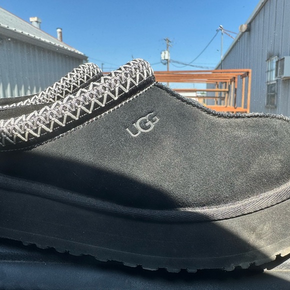 UGG Black Suede Slip-On Clogs - Picture 1 of 3